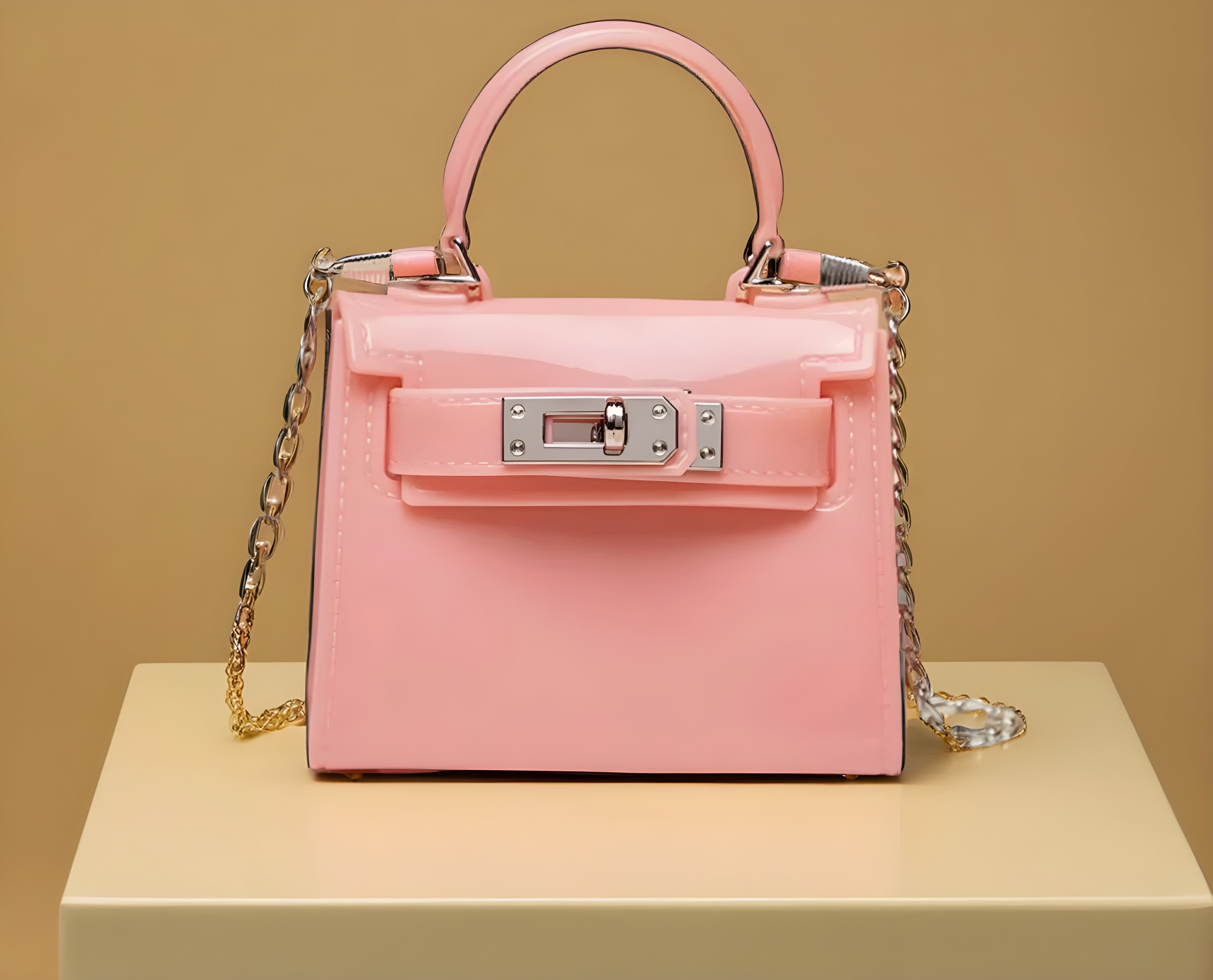 Haute Handles Women Pink chic and glossy mini sling bag