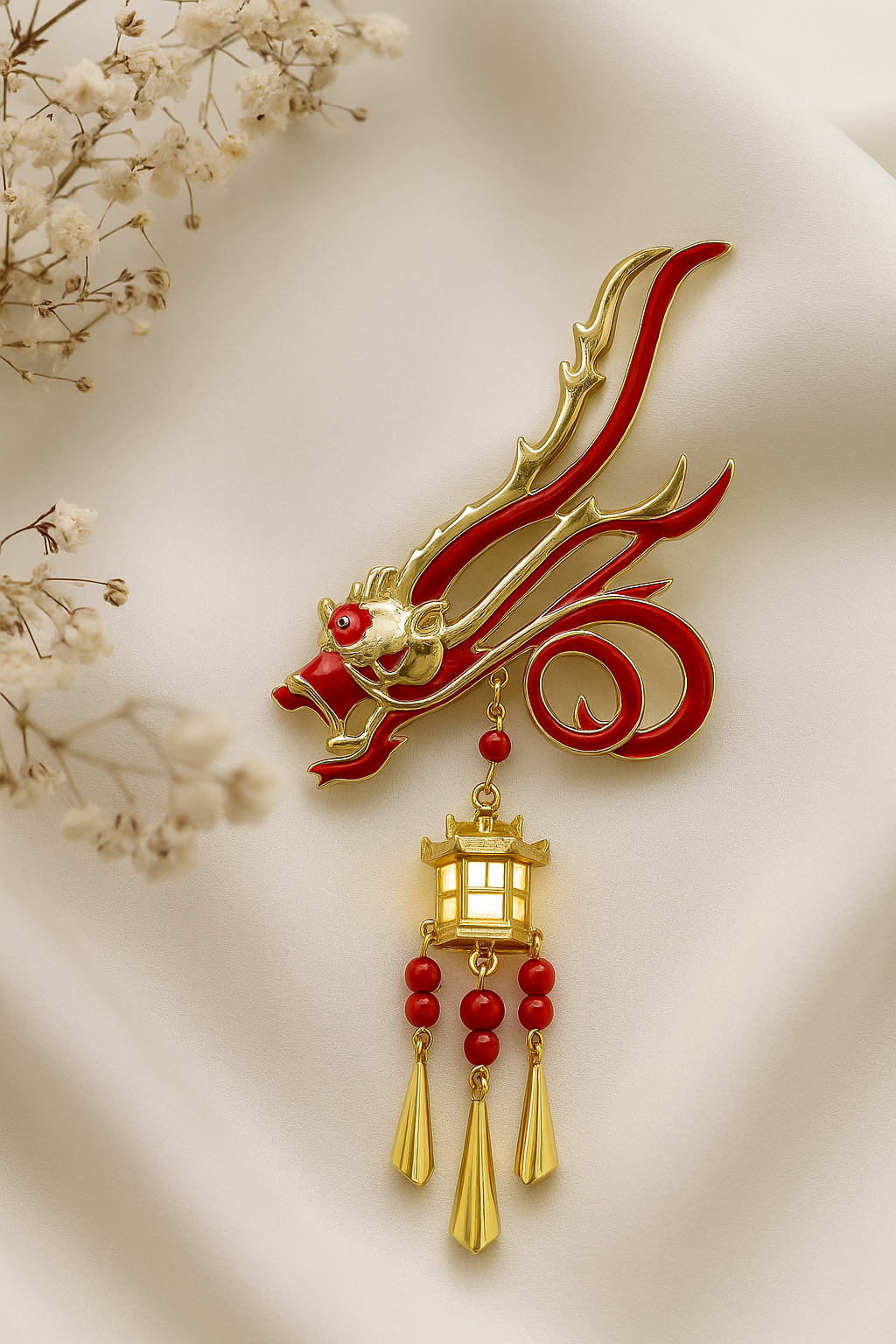 Haute Handles Premium Dragon Lantern Hair Claw Clip with Inbuilt LED Light